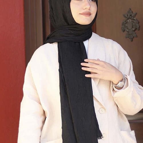 Bambu Kraş Şal Modeli-Siyah