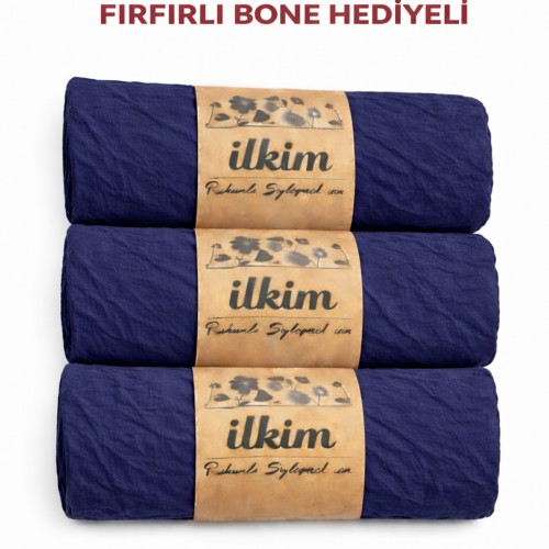 FIRFIRLI BONE HEDİYELİ 3LÜ KRAŞ ŞAL LACİVERT